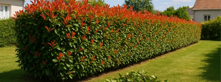 Haie de thuyas bien entretenue dans un jardin de Le Mans